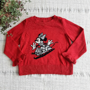 𝅺Baby Gap Disney Minnie Mouse Holiday Sweater Red size 18-24 months
